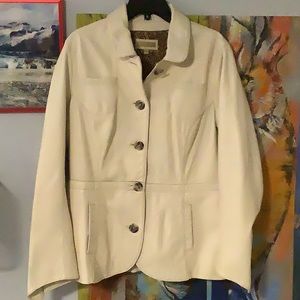 Wilson cream leather jacket 70s style